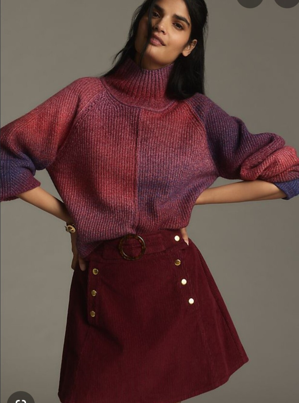 Anthropologie Ombre Popover Turtleneck Sweater